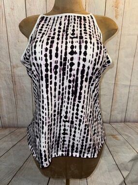 torrid Black pink White Halter Tank with Vertical Dot Print women’s Sz 3 3x